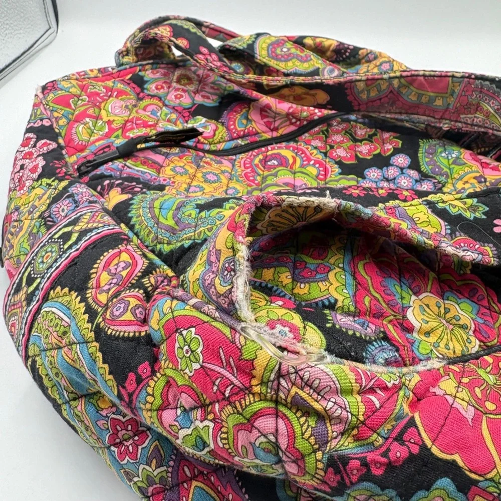 Vera Bradley Midnight Paisley‎ Quilted Cotton Backpack Floral Multi Color Bag